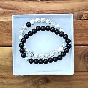Natural Lava Stone Tiger Eye Beaded Yoga Bracelets, Elasticated